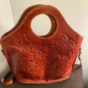 Patricia Nash Floral Tooled Handbag/Crossbody